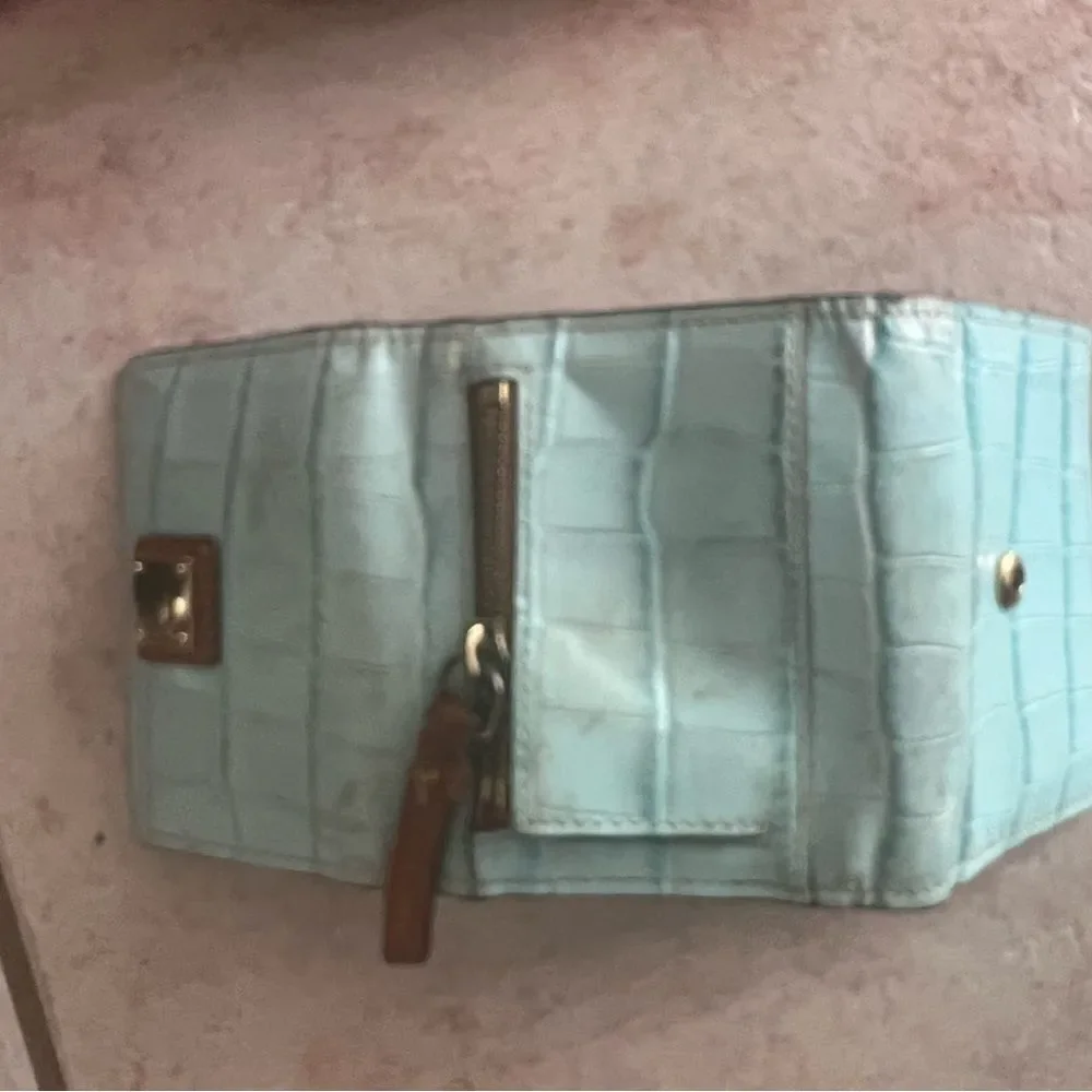 Dooney & Burke Change Purse Handbag Animal Print sky blue coin purse wallet